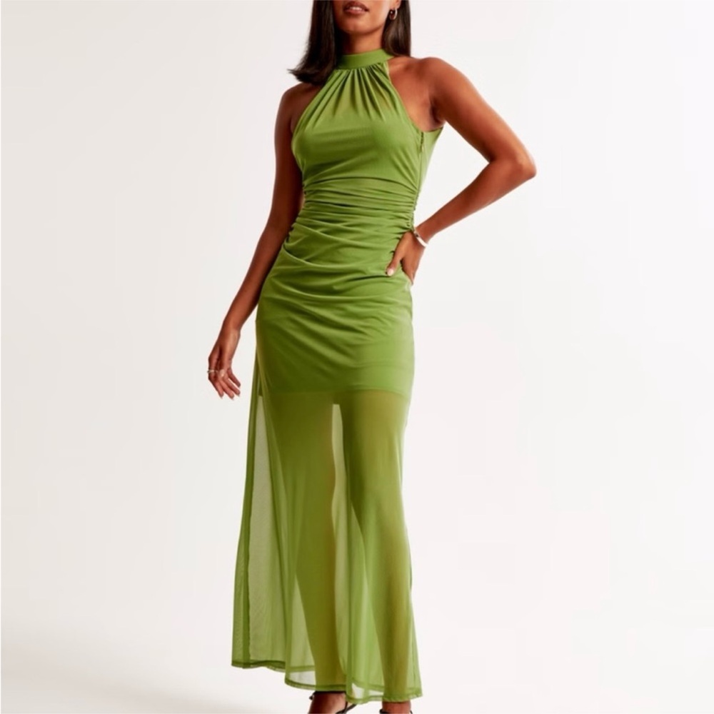 Abercrombie & Fitch Green Halter Maxi Dress